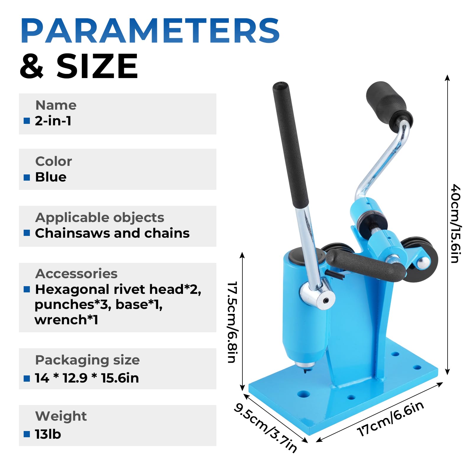 2-in-1 Chainsaw Chain Breaker & Rivet Spinner Tool - Professional Chainsaw Repair Kit for Sharpening & Maintaining Saw Chains - Perfect for Forestry Work, Tree Cutting & DIY Woodworking Projects