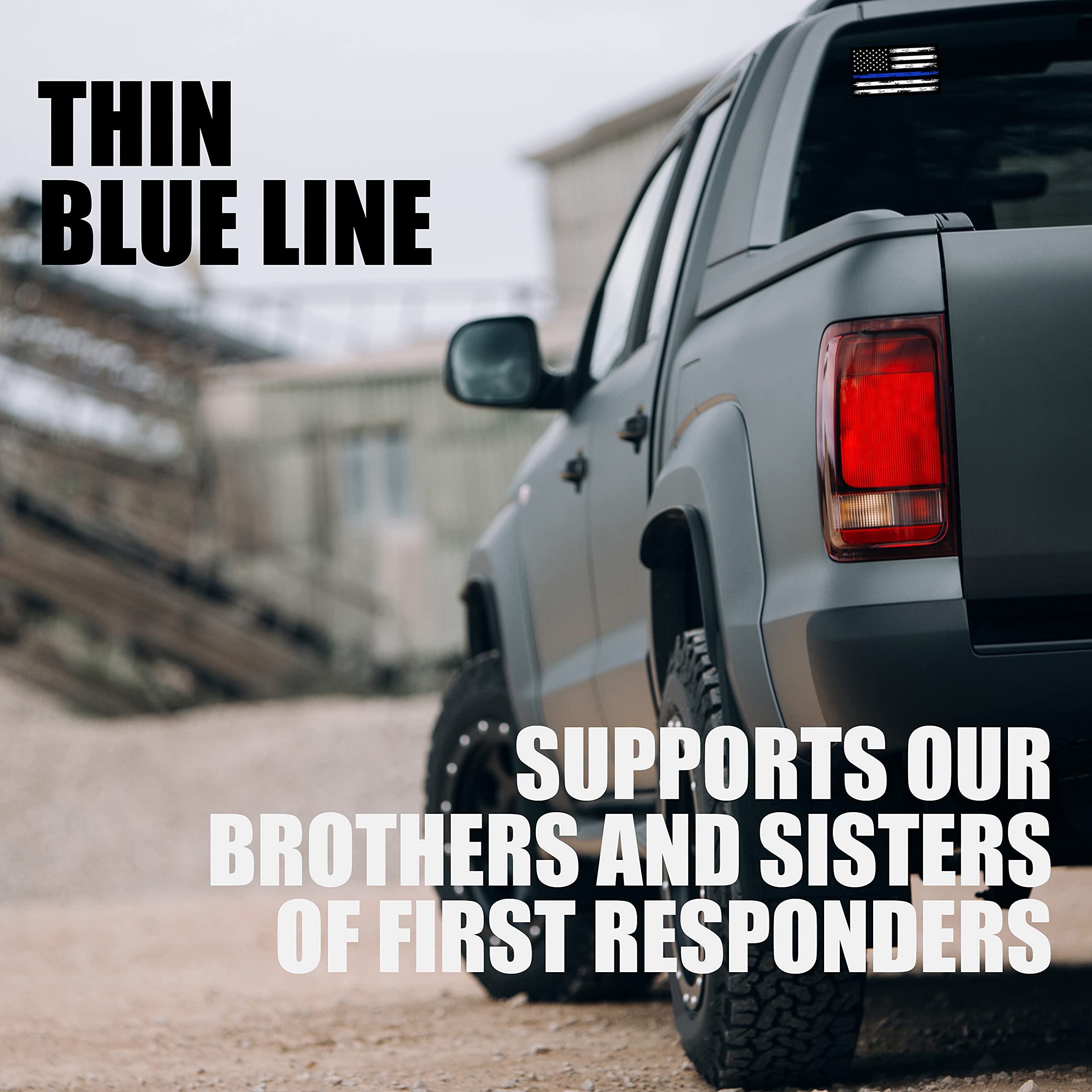 GRITKULTURE Thin Blue Line US Flag Decal Stickers - Pack of 10 (5.1