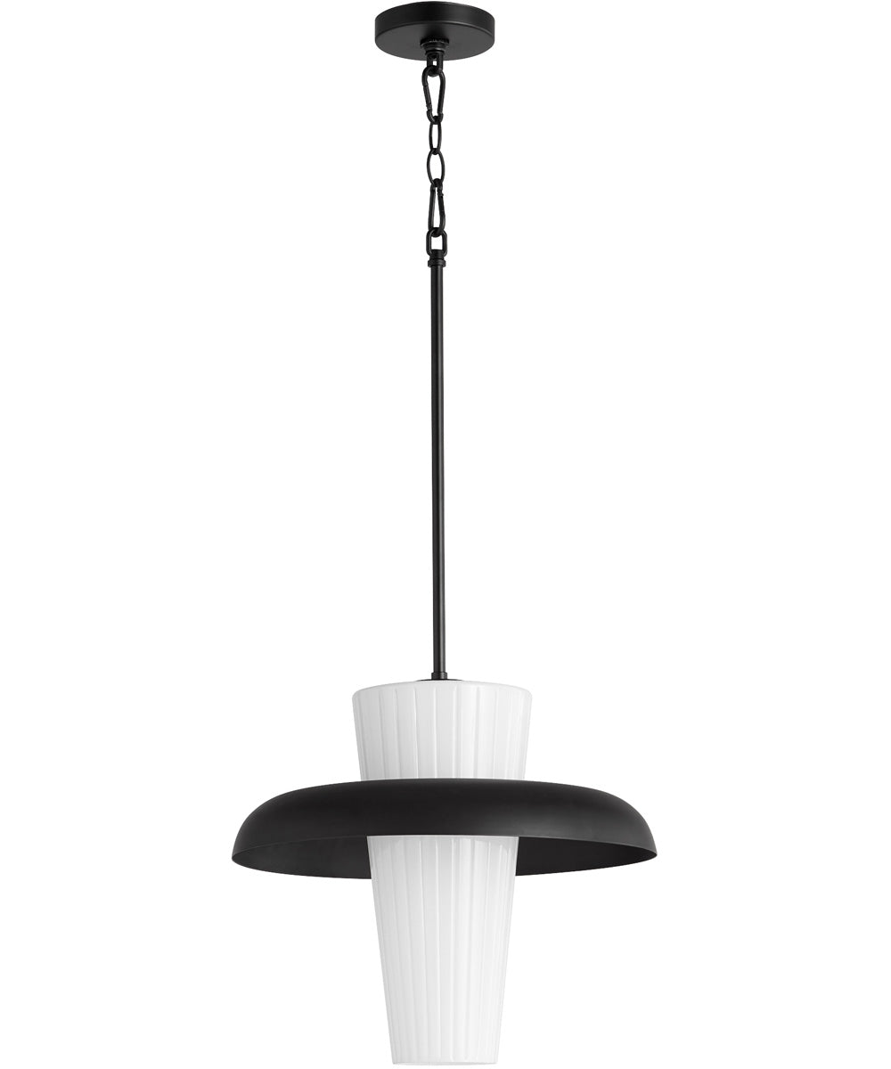 1 Light Pendant Light Fixture in Matte Black - Modern Hanging Light for Kitchen Island, Dining Room, or Bedroom