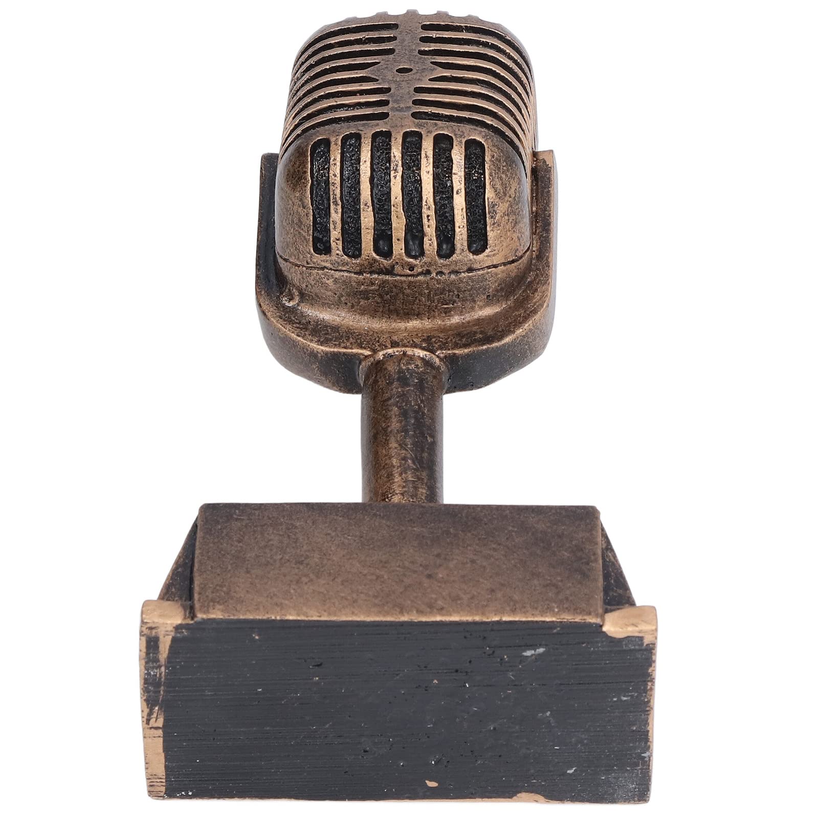 Vintage Microphone Trophy Award - Elegant Tabletop Decoration for Singing Competitions, Karaoke Parties & Home Decor | Perfect for Stage Performances, Music Awards & Themed Events