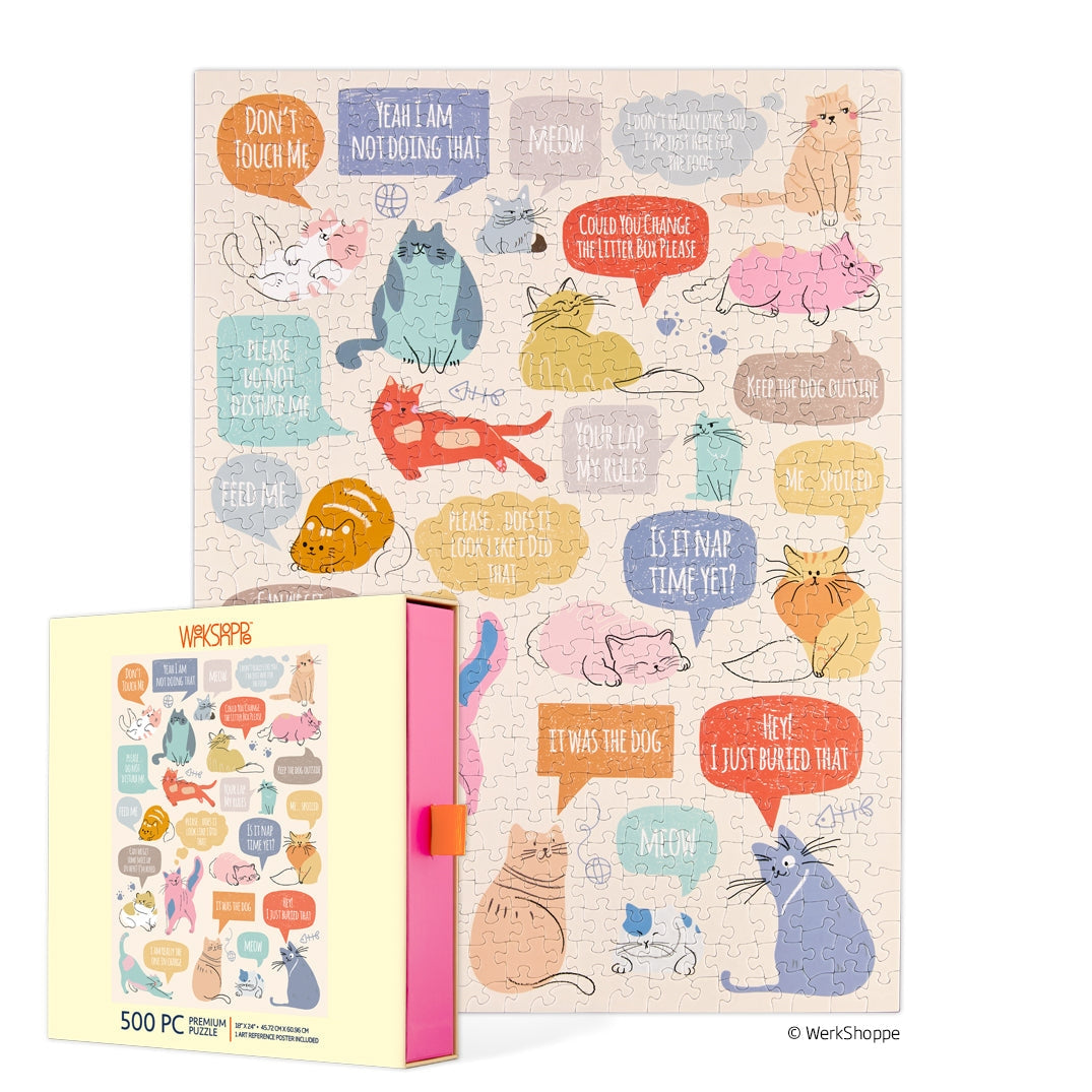 If Cats Could Talk - 500 Piece Jigsaw Puzzle for Adults & Teens | Fun Family Game Night Activity | Cat Lover Gift Idea