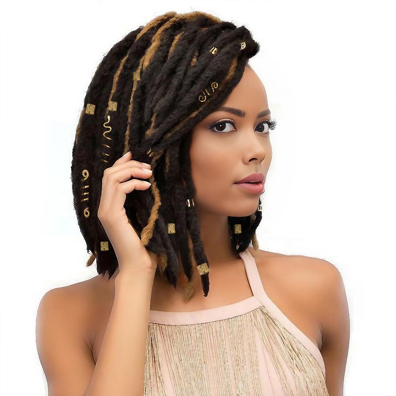 23Pcs Gold Hair Jewelry Set for Women - Loc Accessories, Hair Cuffs for Braids & Dreadlocks - Boho Hair Rings & Hair Chains - Perfect for Halloween, Parties, Weddings & Festival Outfits