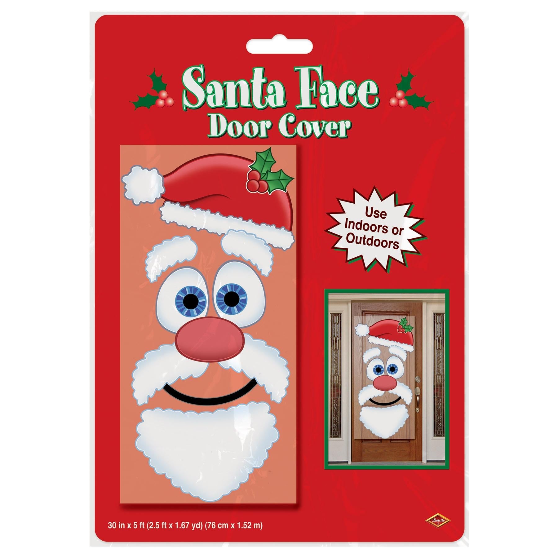 12 Pack Beistle Christmas Santa Face Door Cover - Festive Holiday Decor for Doors, Windows & Parties - Perfect for Home, Office & School Decorations