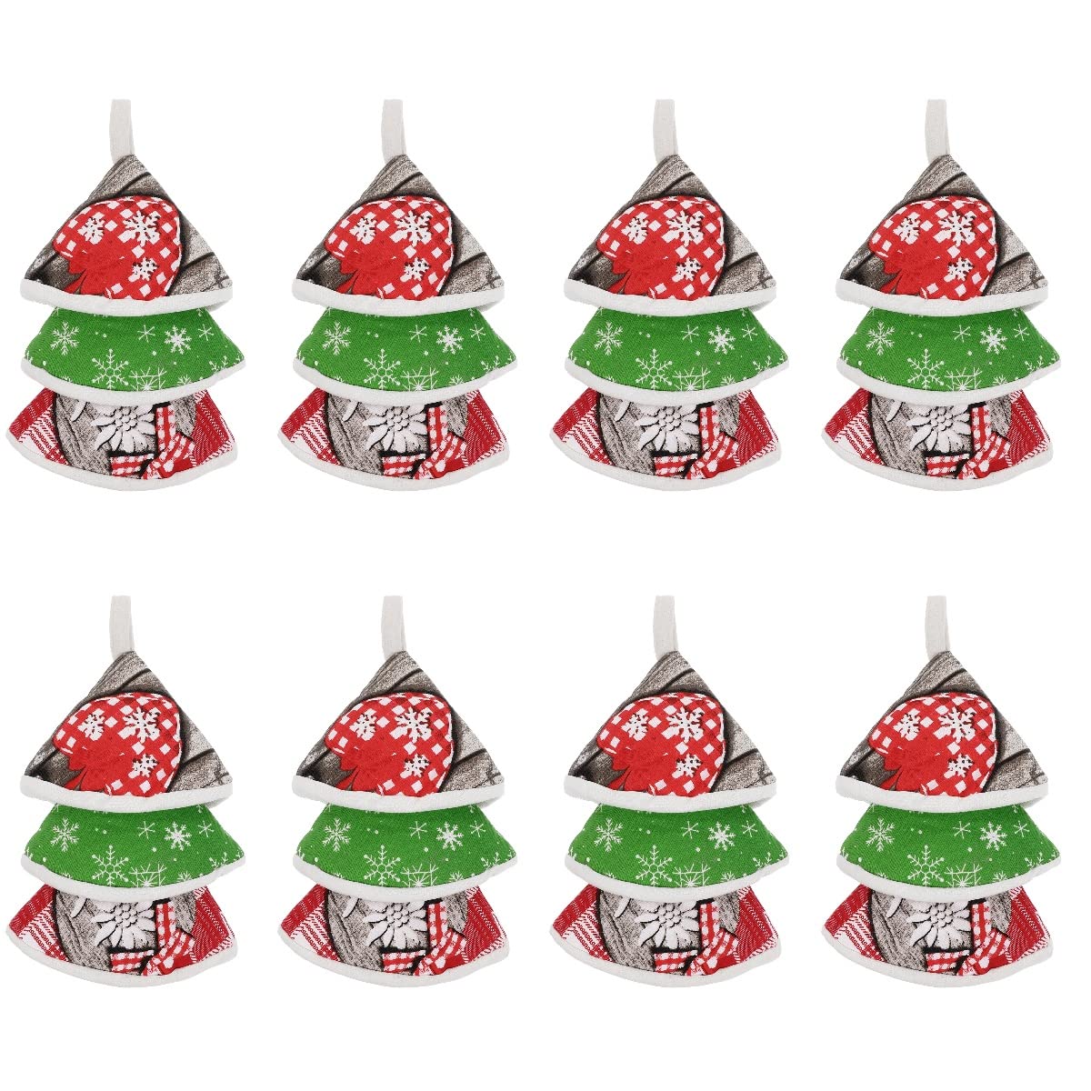 GALPADA 24-Piece Christmas Cotton Pot Cover Set - Triangle Casserole Pot Caps, Anti-Scald Pot Hats for Holiday Kitchen Decor & Festive Cooking