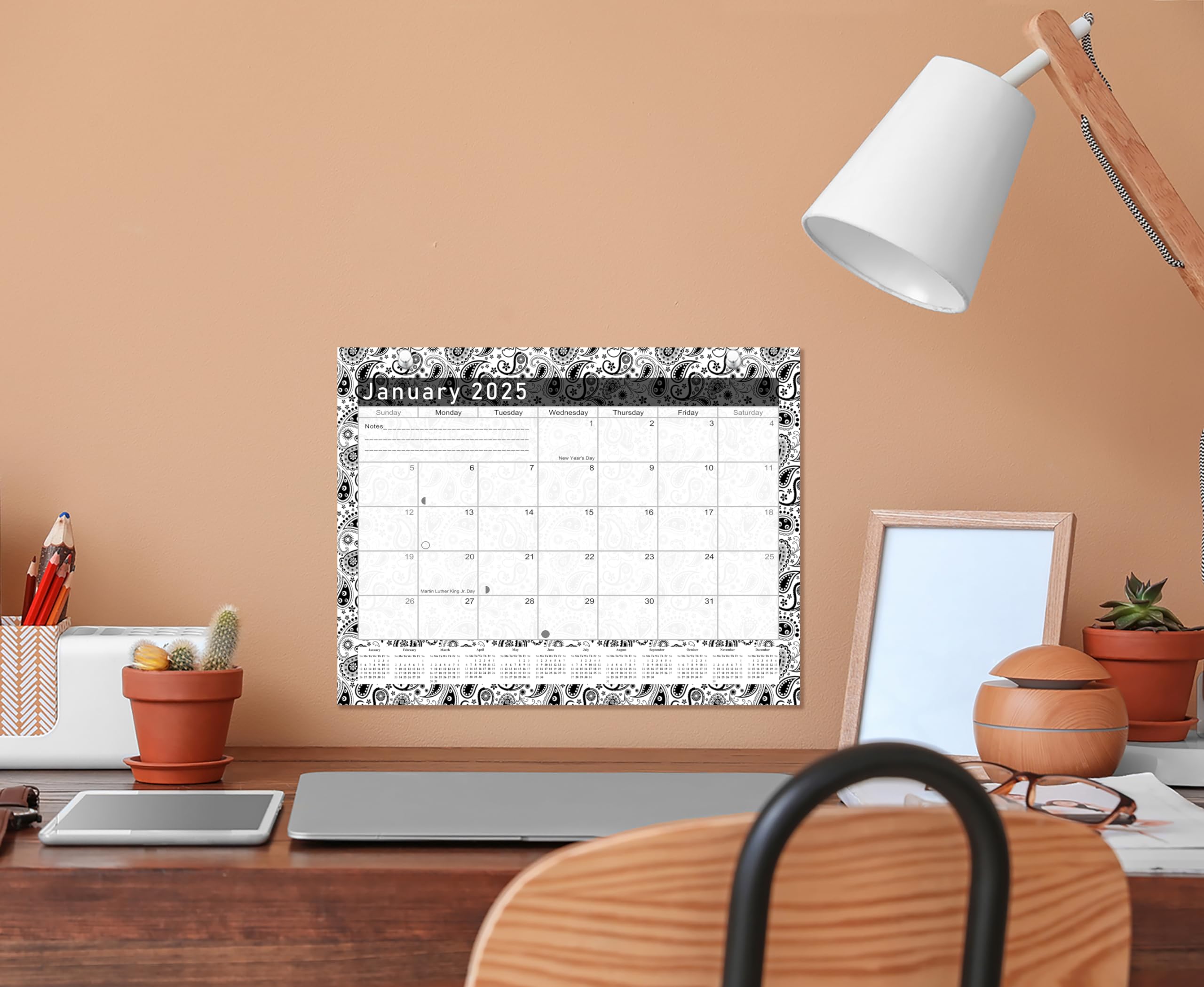 2025 Magnetic Desk Calendar - 12 Month Wall & Desktop Planner with Monthly Layout - Perfect for Office, Home, or School Organization (Edition #11)