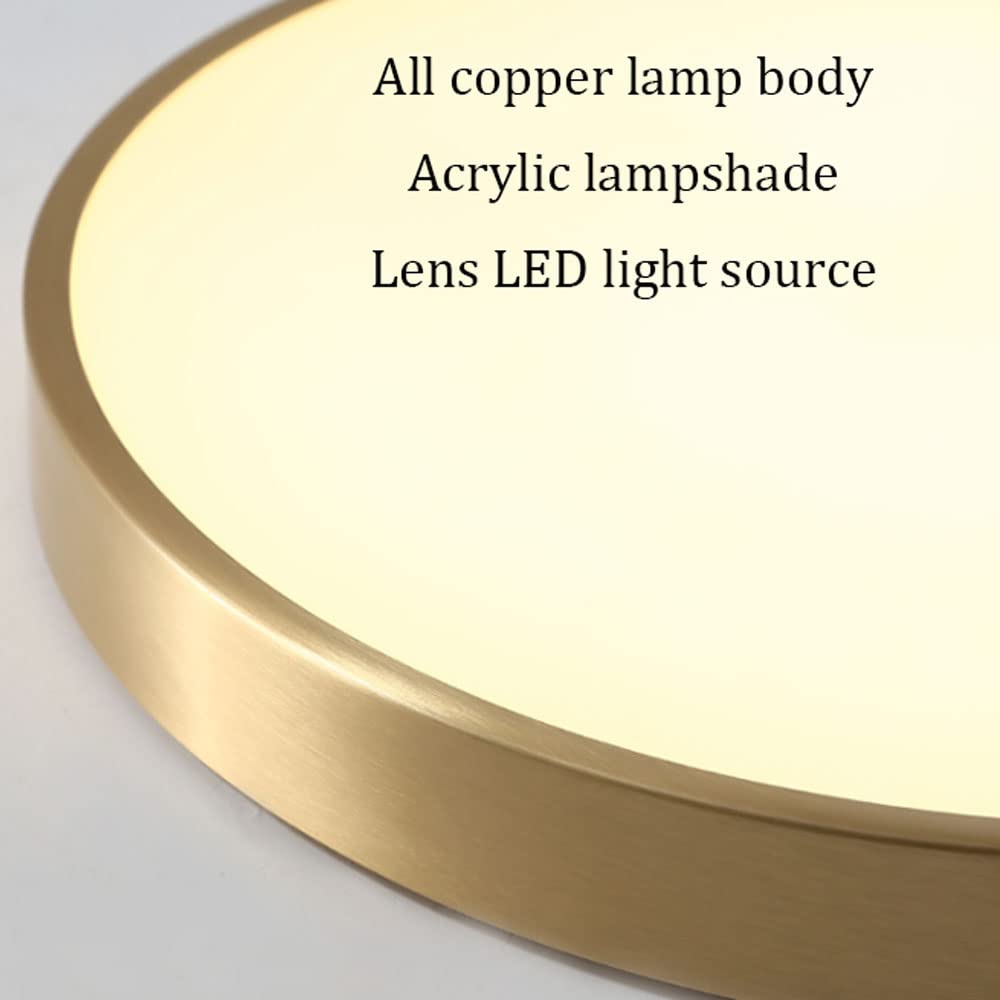 1.5 Inch Ultra-Thin Recessed LED Ceiling Light with Copper Trim - 3 Color Temperatures, Acrylic Diffuser, Flush Mount Lighting Fixture for Home, Kitchen, Bathroom, and Office