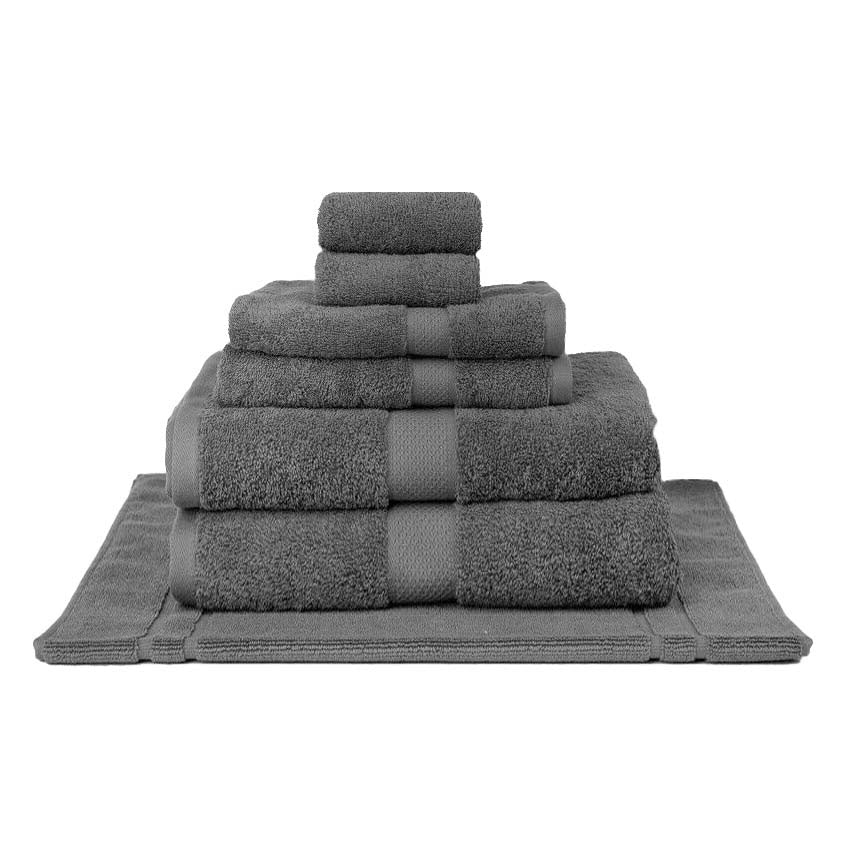 Premium 100% Combed Cotton Bath Towel Set - Ultra Soft & Absorbent Charcoal Gray 7-Piece Bath Sheet Collection | Luxury Spa, Bathroom & Beach Essentials for Home & Travel