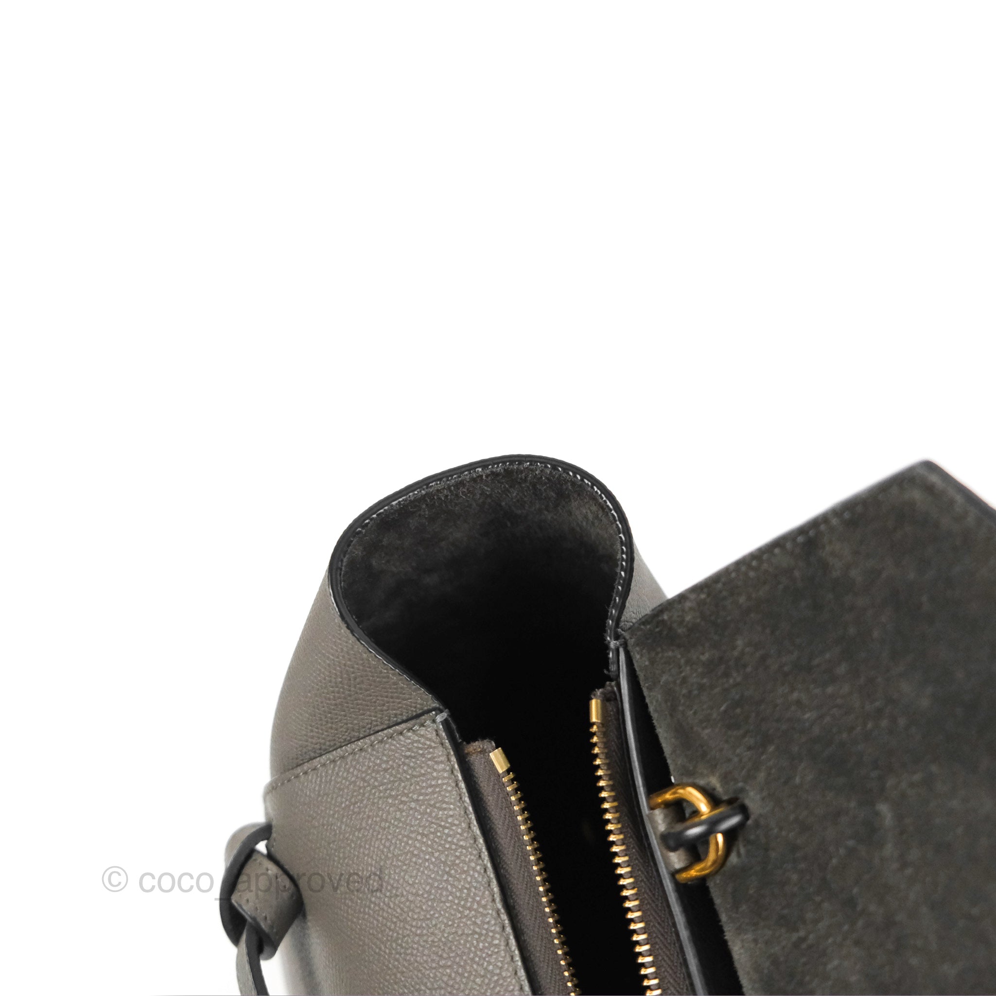 Celine Mini Belt Bag in Dark Grey Grained Calfskin Leather - Stylish Crossbody Purse for Women, Perfect for Work, Travel & Everyday Use