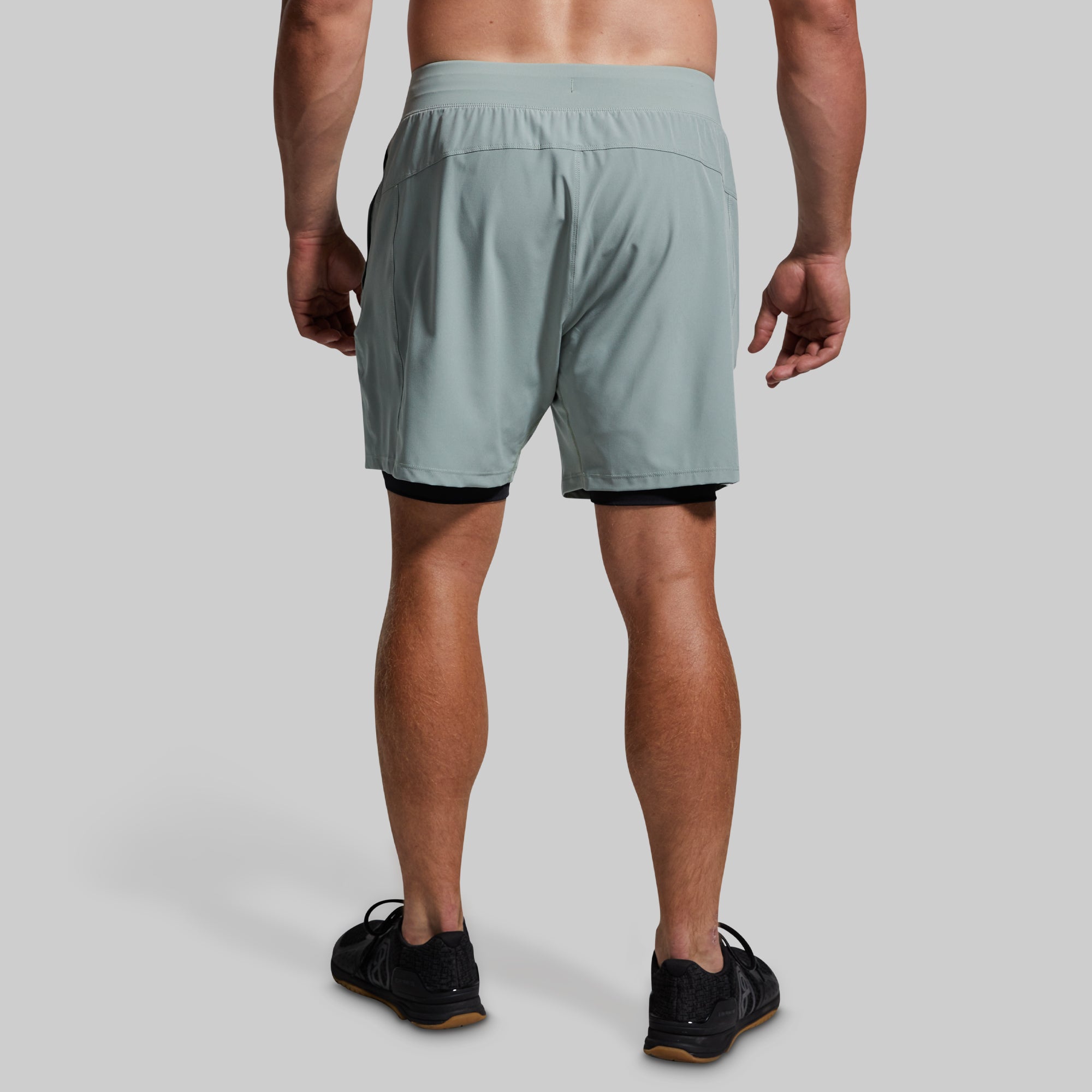 Versatile 7-Inch Compression Shorts for Men - Breathable & Quick-Dry Workout Shorts with Pockets - Perfect for Running, Gym & Outdoor Activities (Sea Sage Green)