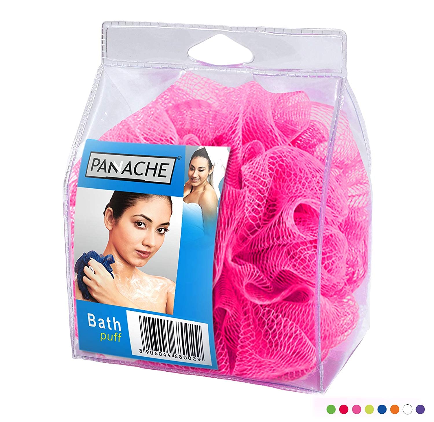 PANACHE Round Bath Sponge Loofah - Soft Exfoliating Shower Sponge for Gentle Skin Care, Baby Pink | Perfect for Daily Shower, Bath & Spa Relaxation at Home