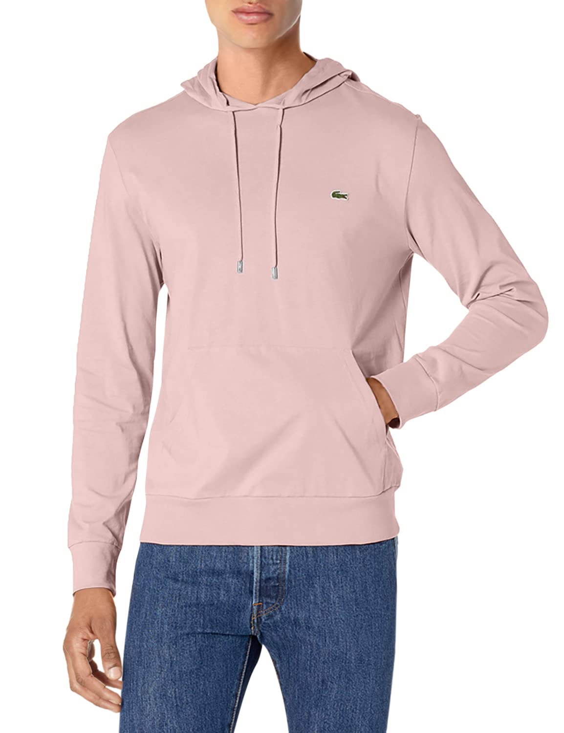 Lacoste Men's Long Sleeve Cotton Hooded T-Shirt Hoodie - Casual Comfort Wear for Everyday & Outdoor Activities