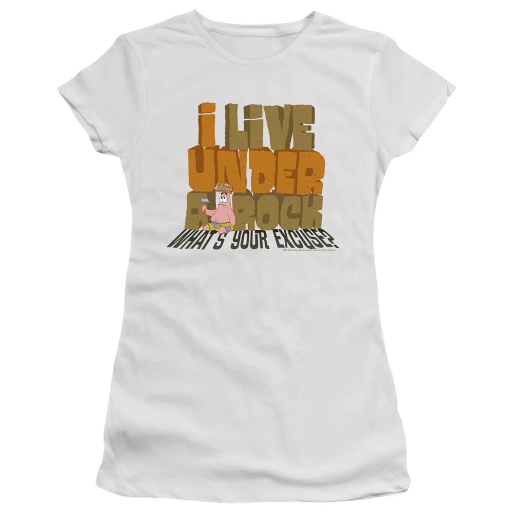 Spongebob What's Your Excuse? Juniors' Sheer Fitted T-Shirt | LOGOVISION | Cartoon Graphic Tee for Girls | Casual Wear, Sleepwear & Cosplay