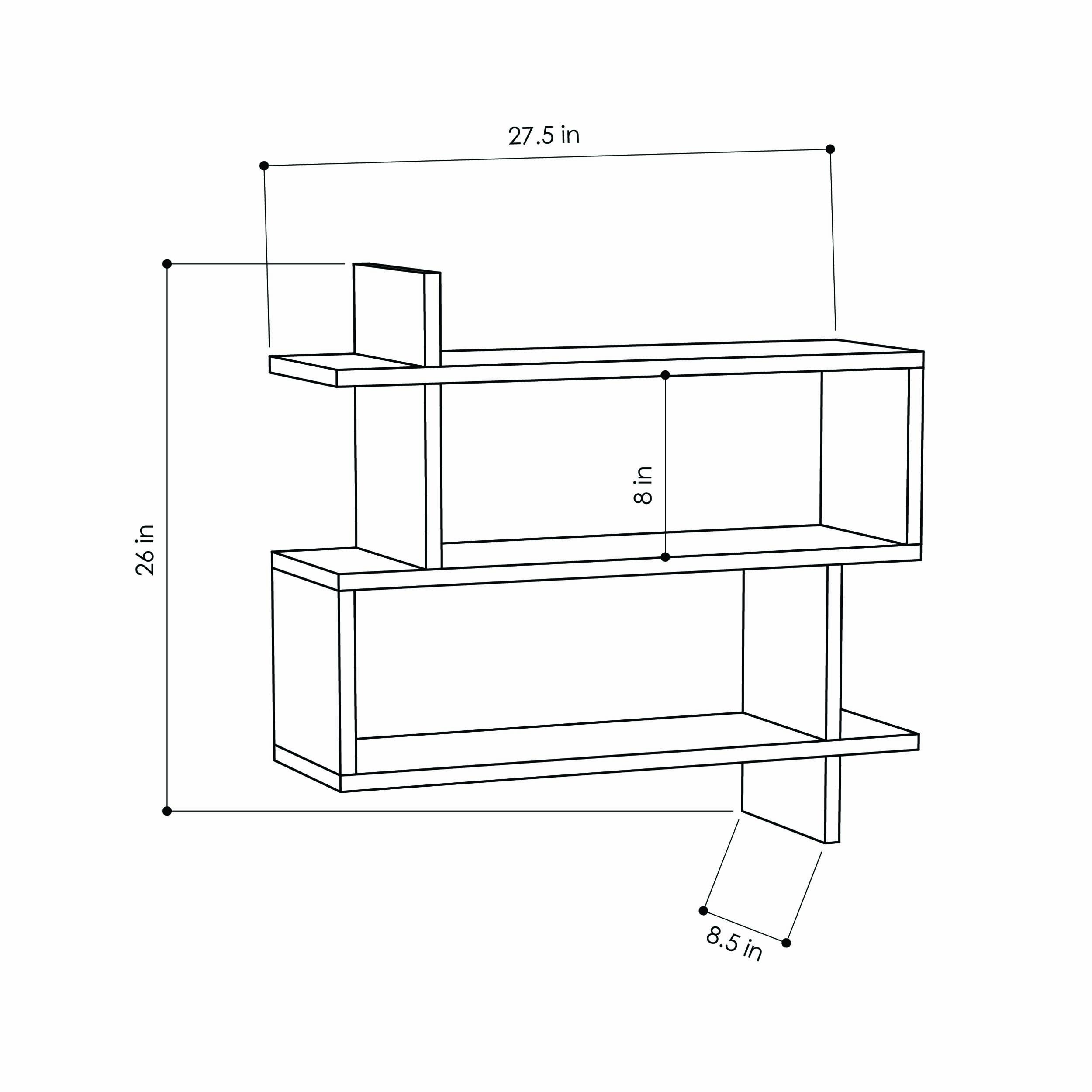 Modern Mocha Wall Shelf 26