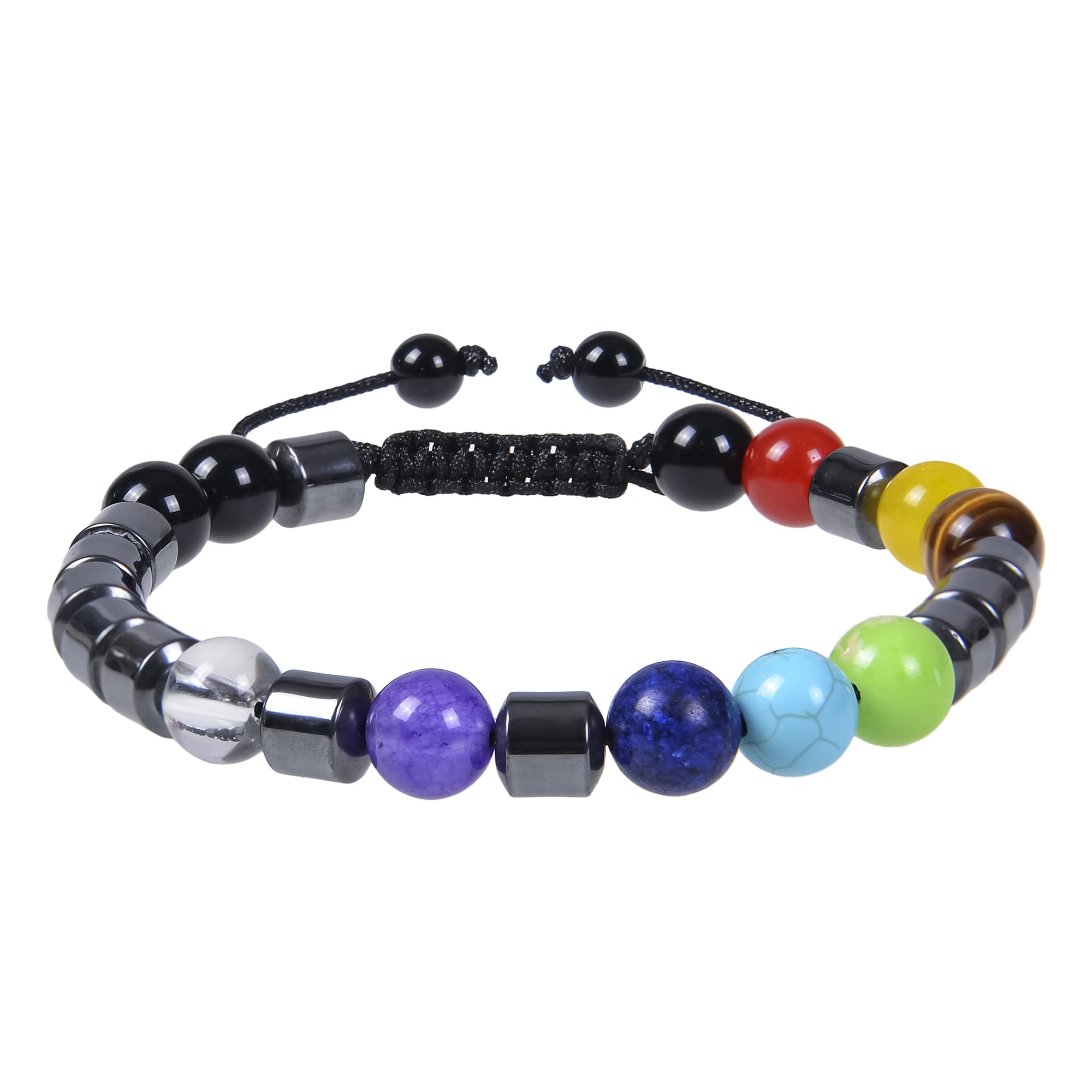 GelConnie Lava Rock Chakra Bracelet - 7 Chakra 8mm Natural Stone Healing Bracelet for Stress Relief & Anxiety - Yoga Meditation Beads with Aromatherapy Essential Oil Diffuser - Perfect for Yoga, Meditation & Spiritual Healing