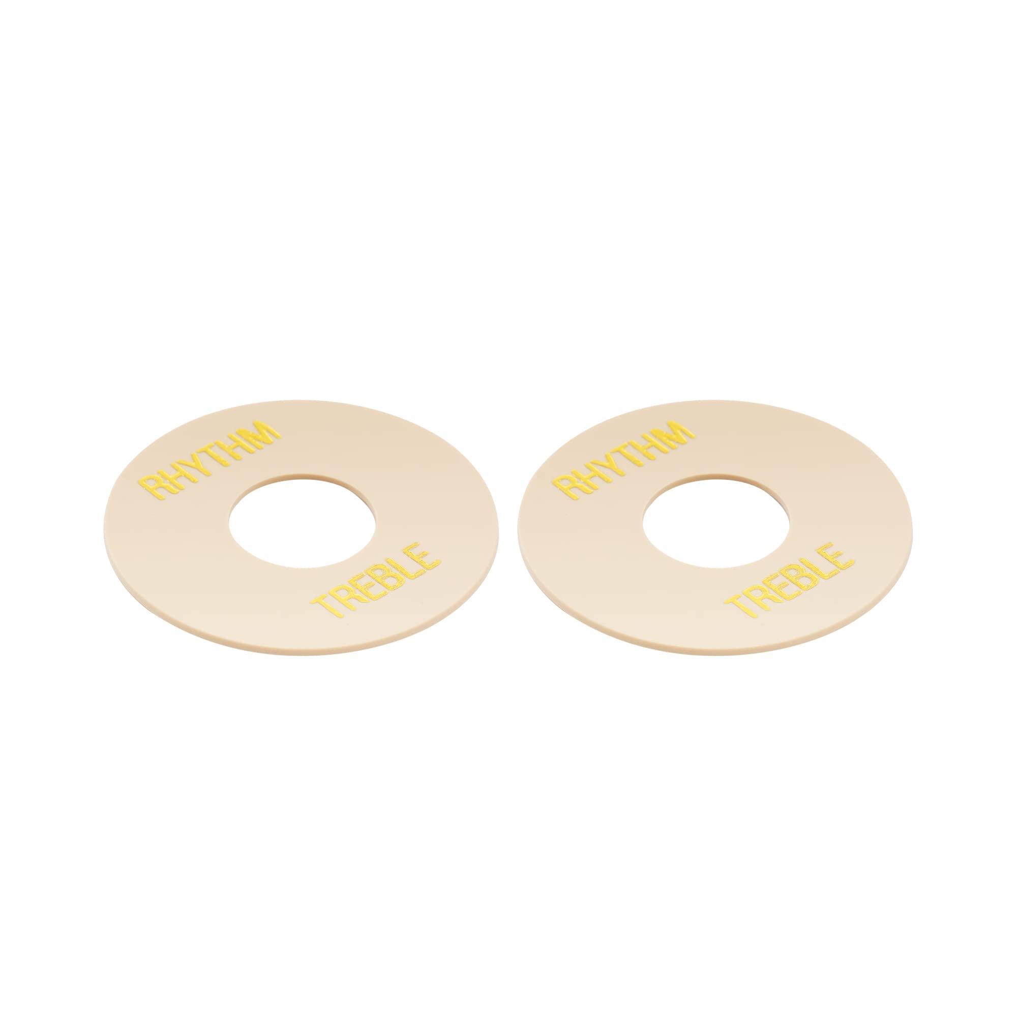 Musiclily Pro Self-Adhesive LP Guitar Toggle Switch Plate Washer - Cream with Gold Words (2-Pack) for Les Paul Style Electric Guitar | Perfect for Pickup Switch Replacement & Guitar Maintenance