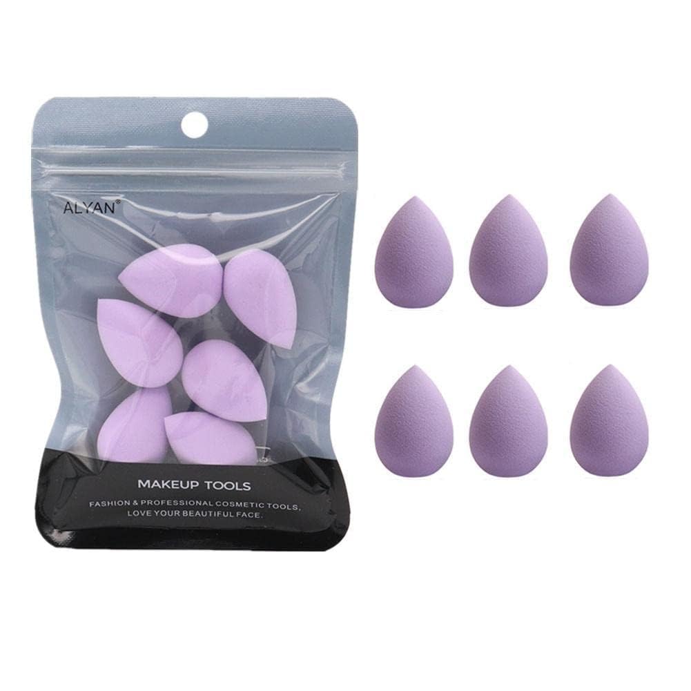 6PCS Purple Mini Makeup Sponge Set - Small Beauty Blender for Foundation, Concealer, Powder & Eyeshadow - Highlight & Contour Sponge for Flawless Makeup Application - Perfect for Travel & Professional Makeup Kits