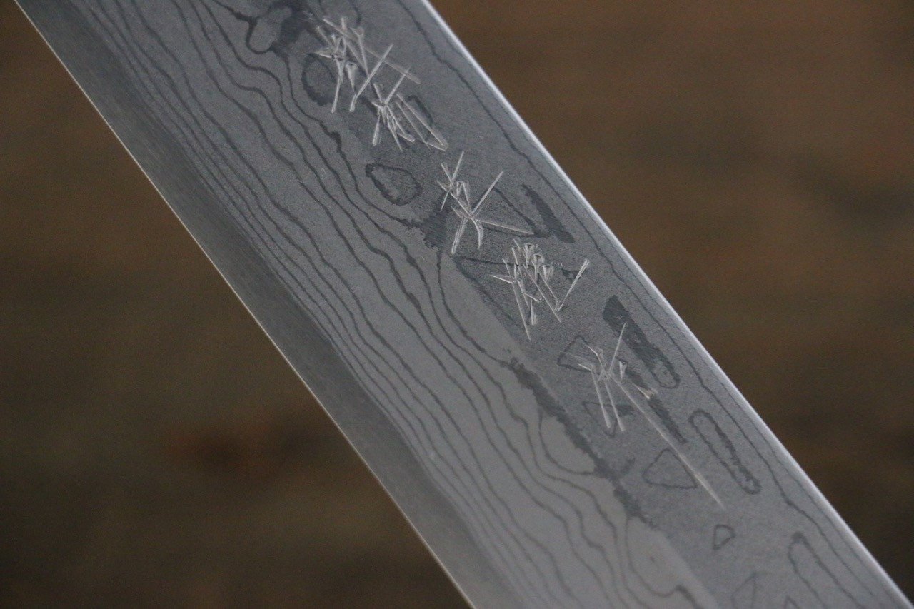 Premium Left-Handed 270mm Damascus Kiritsuke Yanagiba Knife - White Steel No.2 Blade with Exotic Shitan Handle - Perfect for Sushi Chefs & Japanese Cuisine Enthusiasts