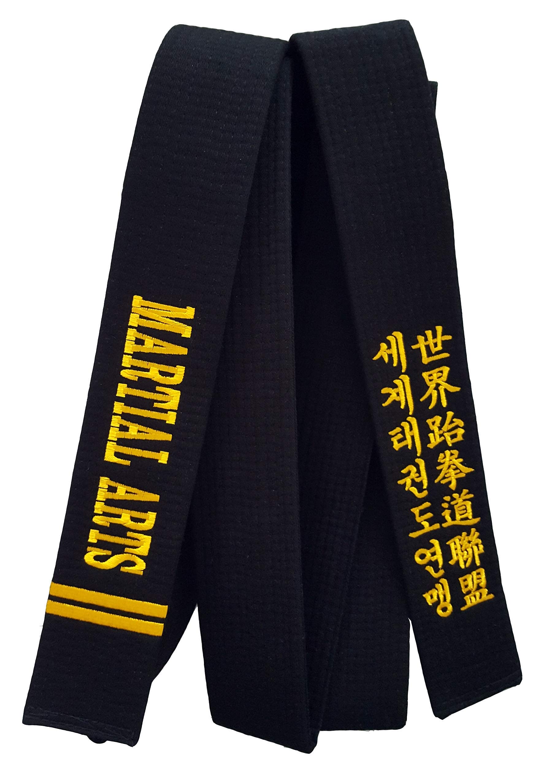 Premium Black Martial Arts Belt for Karate, Taekwondo, Judo & BJJ - 2.0