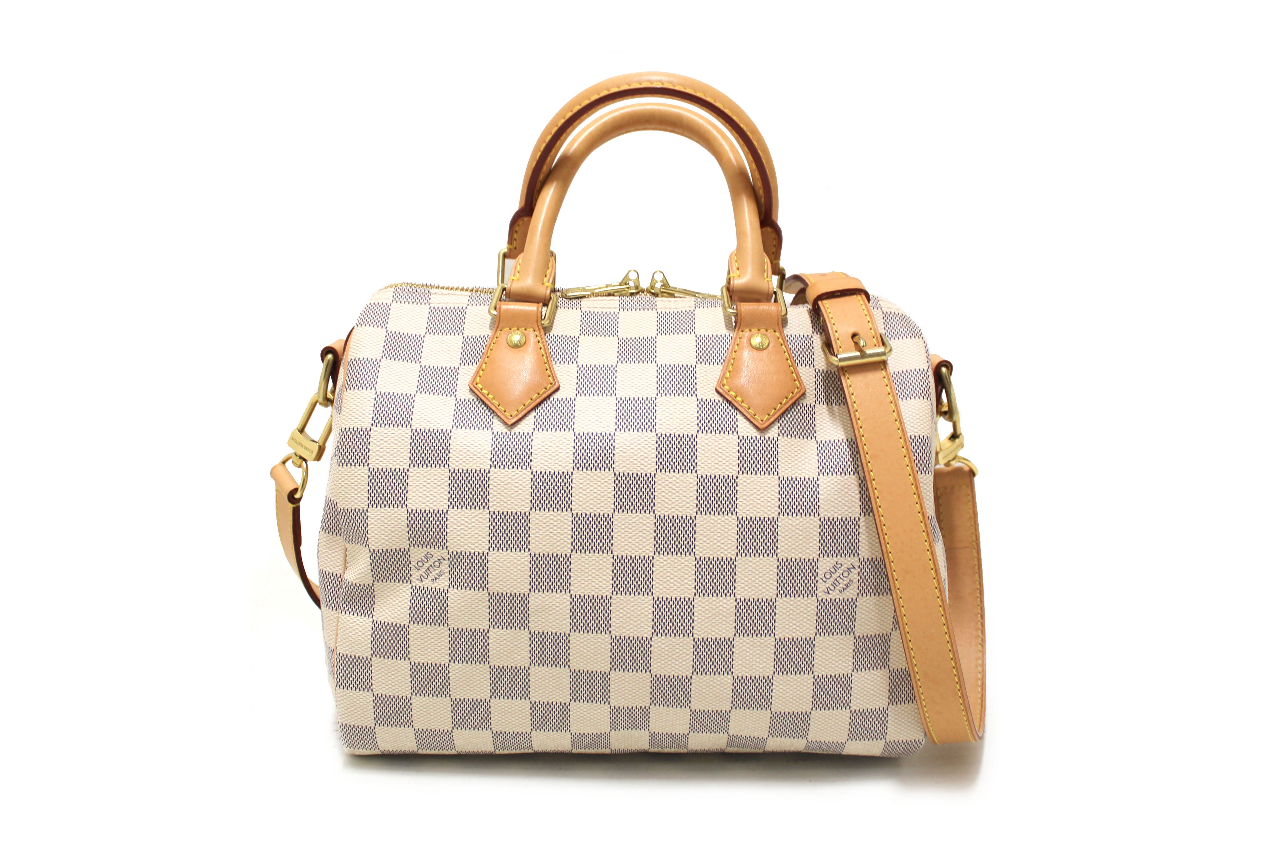 Authentic Louis Vuitton Damier Ebene Speedy 25 Bandouliere Crossbody Bag - Luxury Handbag for Women, Perfect for Work, Travel & Everyday Use