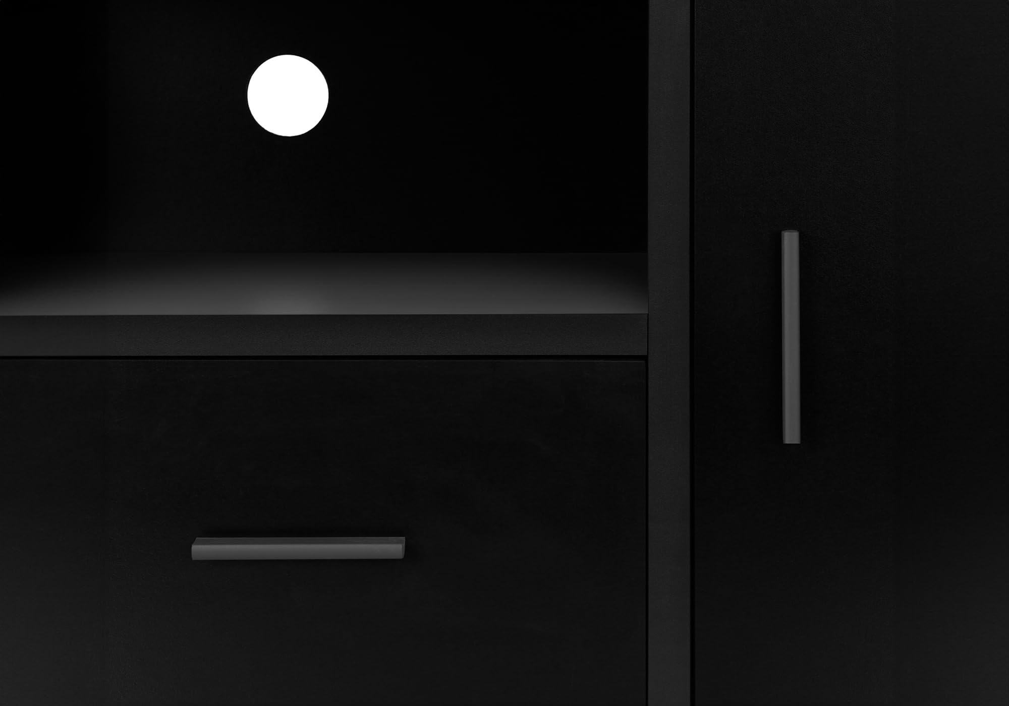 Monarch Specialties I STAND-48 L Grey TV Stand with Storage - Modern Entertainment Center for Living Room, Bedroom & Home Theater - Black