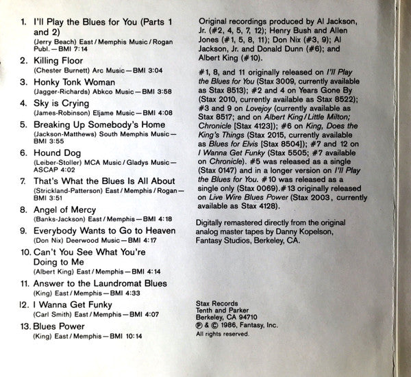 Best of Albert King CD - Compilation, Club Edition, Remastered (NM or M) - Perfect for Blues Music Collectors & Audiophiles