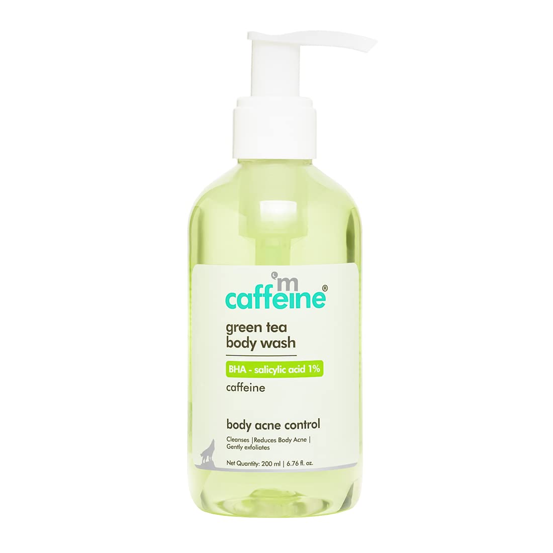 mCaffeine 1% Salicylic Acid BHA Body Wash for Acne & Dark Spots - Exfoliating Shower Gel for Body & Back Acne Treatment - Daily Use for Men & Women (200ml) - Perfect for Sensitive Skin & Post-Workout Cleansing