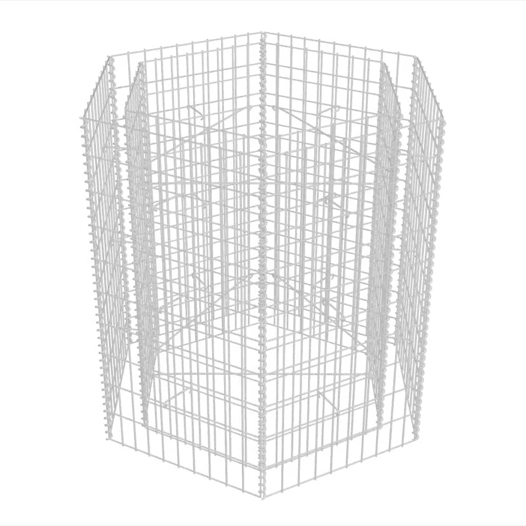 Zerone Hexagonal Gabion Basket Wall - 100x90x100cm Metal Gabion Cages for Garden, Landscape & Driveway | Raised Beds, Stone Baskets & Courtyard Decor | Durable Outdoor Wire Mesh Fence for Patio, Backyard & Commercial Spaces