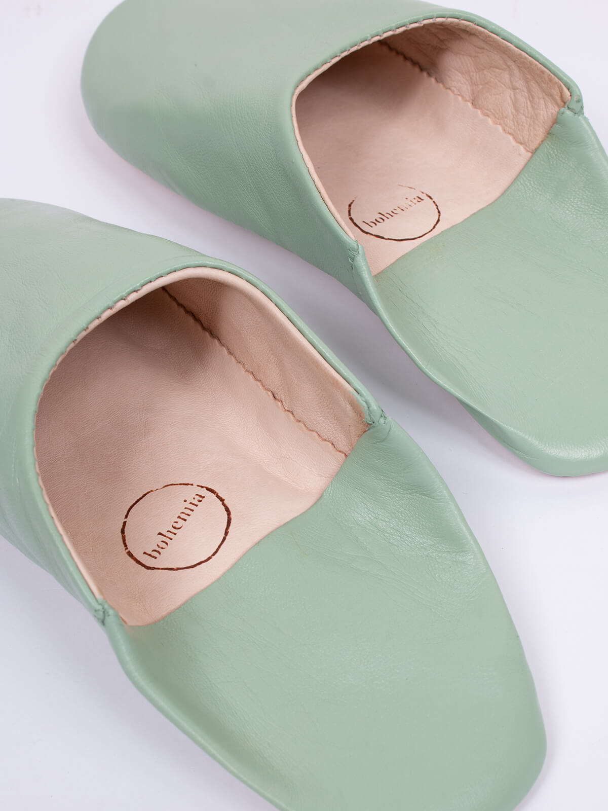 Authentic Moroccan Babouche Slippers - Soft Leather Comfort Shoes for Men & Women | Sage Green | Perfect for Home, Lounge & Cultural Fashion