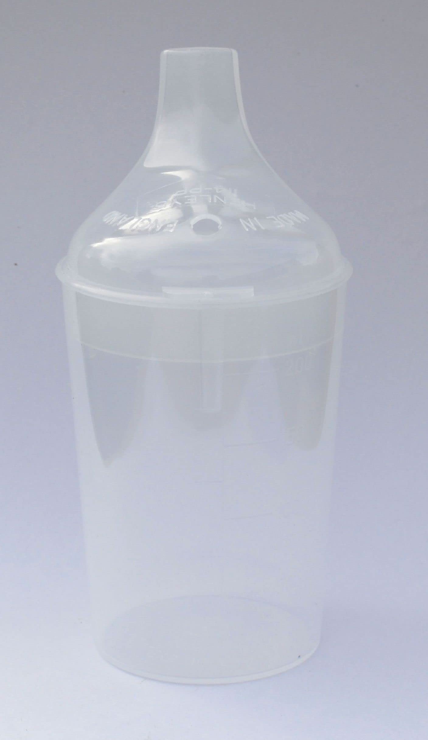 Lizzyoftheflowers 3 Pack Clear Wide Spout Feeding Beakers with Graduated Measurements & Flow Control Lid - BPA-Free, Autoclavable, Microwave Safe, Spill-Proof Baby Bottles for Infants, Toddlers, and Special Needs - Perfect for Milk, Juice, Water, and Puree Feeding at Home or On-the-Go