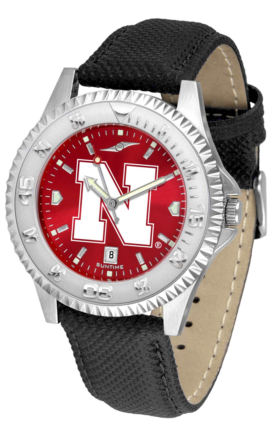 Nebraska Cornhuskers Competitor AnoChrome Men's Sports Watch - Durable Stainless Steel Chronograph for Football Fans, Game Day & Casual Wear