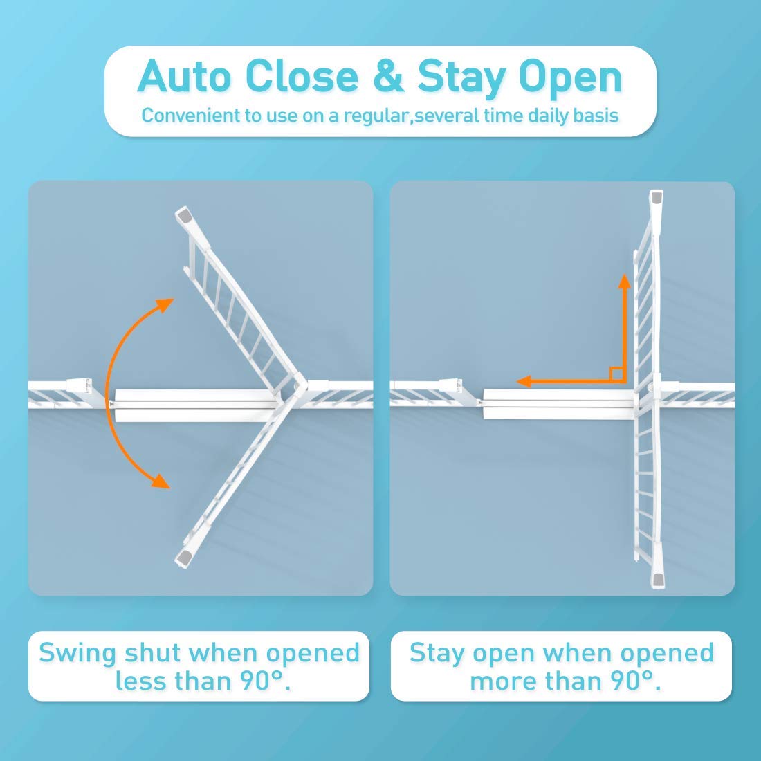 Fairy Baby Safety Gate for Doorways, Stairs & Hallways - Adjustable Pressure Mounted (48.82