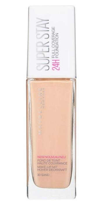 Maybelline Superstay 24H Full Coverage Liquid Foundation - 30 Sand Beige, Long Lasting Matte Finish, Oil-Free, Transfer Proof - Perfect for All-Day Wear, Special Occasions & Photography