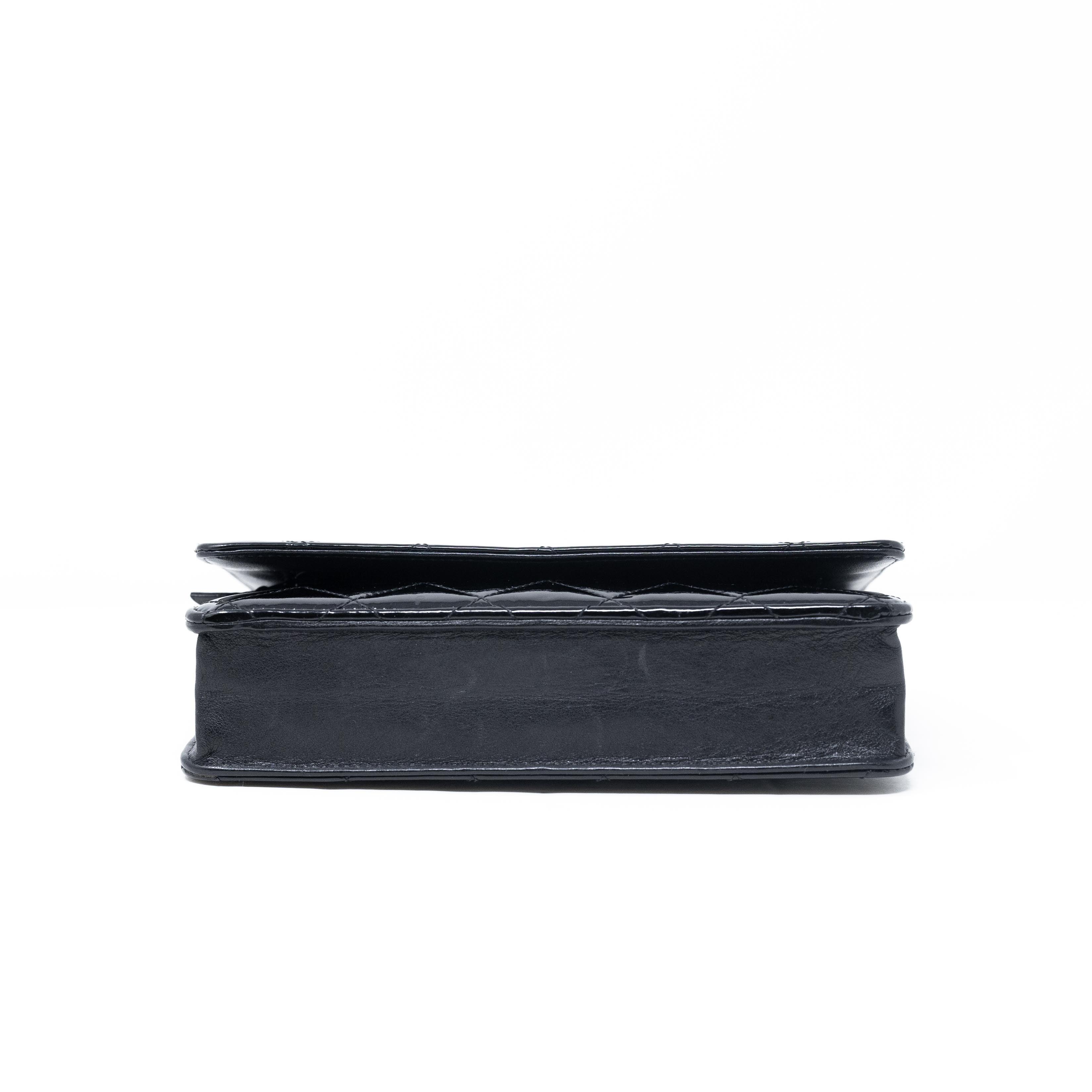 Chanel Black Patent Leather Wallet On Chain Crossbody Bag - Perfect for Evening Events & Daily Essentials