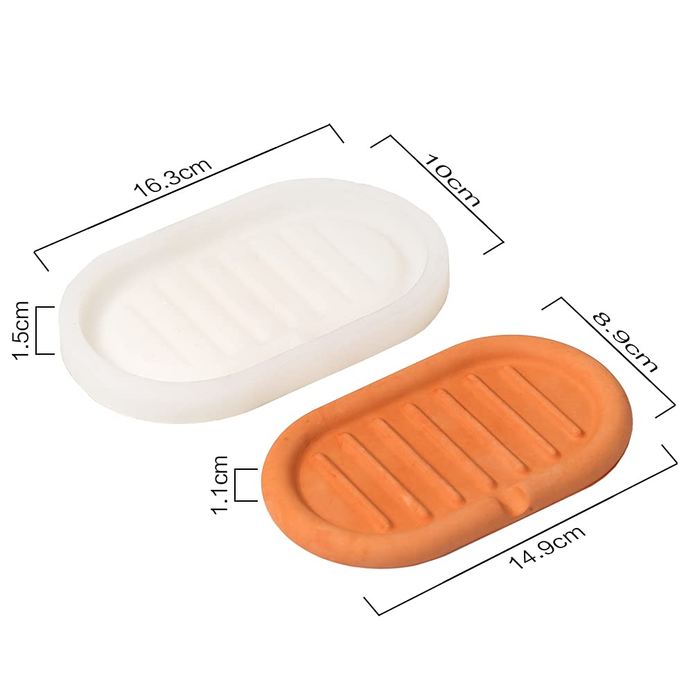 Concrete Soap Dish Silicone Mold - Epoxy Casting Soap Holder, Jewelry Tray & Accessory Storage Container - Perfect for Bathroom Decor, DIY Crafts & Home Organization