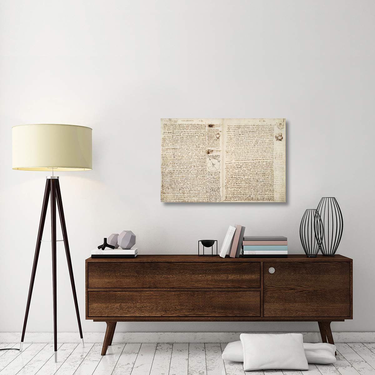 Global Gallery Codex Hammer Pages 124-127 - Premium Canvas Wall Art - 40x26.84 Inches - Renaissance Art Reproduction - Perfect for Living Room, Office & Library Decor
