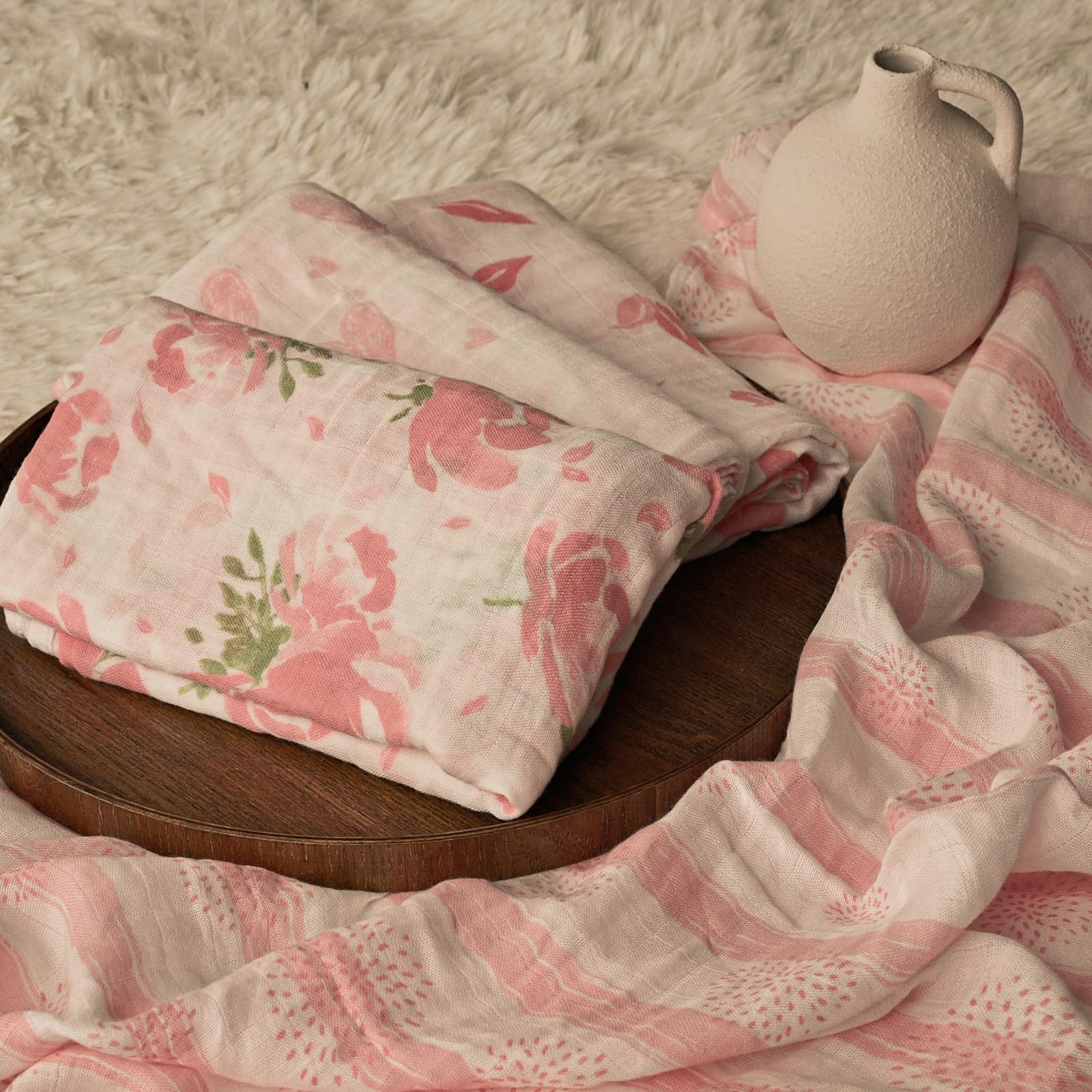 GLLQUEN Baby Muslin Swaddle Blankets 4-Pack - 35