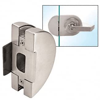 CRL Brushed Stainless Steel Lever Lock Glass Keeper by CR Laurence | Secure Glass Door Hardware for Commercial & Residential Use