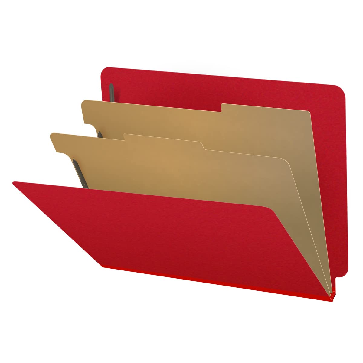 25-Point Pressboard Classification Folders with Full Cut End Tab, Letter Size, 2 Dividers - Deep Red (Box of 10) - Perfect for Office Filing, Document Organization & School Projects