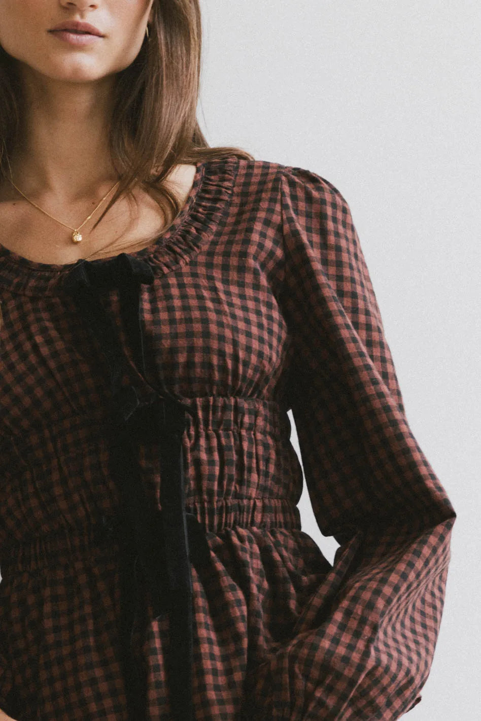 Ella Tie Peplum Blouse for Women | Elegant Ruffle Detail Tunic Top | Office Wear, Party Outfit & Casual Chic Style | FINAL SALE