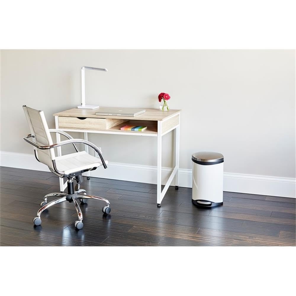 Safco 1950WH White Studio Desk with Single Drawer - Compact Writing Desk for Home Office, Study & Small Spaces - Perfect for Work, Art & Craft Projects