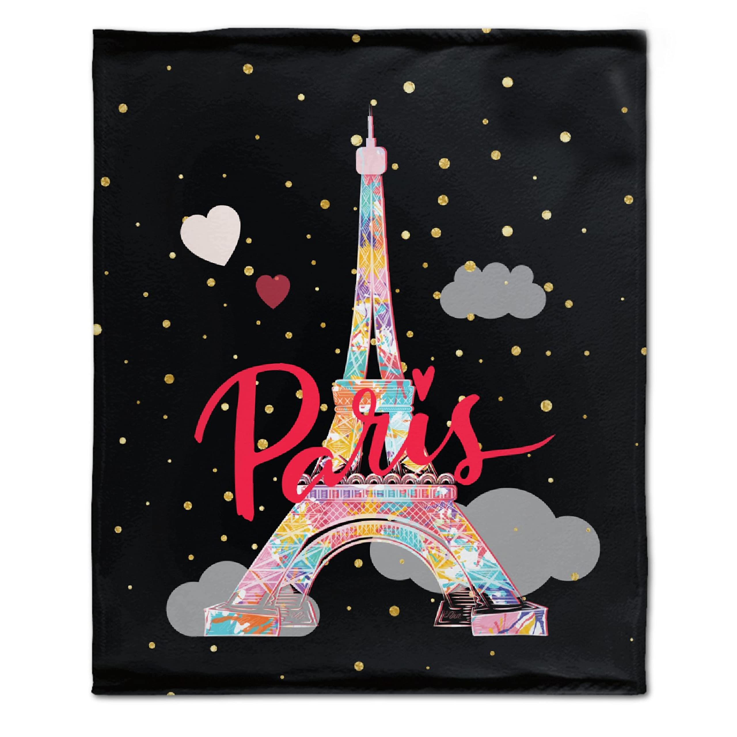 Paris Tower Fleece Throw Blanket - Soft & Warm 40x30 Inch Cozy Flannel Blanket for Girls, Kids, Adults & Pets - Perfect for Sofa, Couch, Bed & Travel Gifts