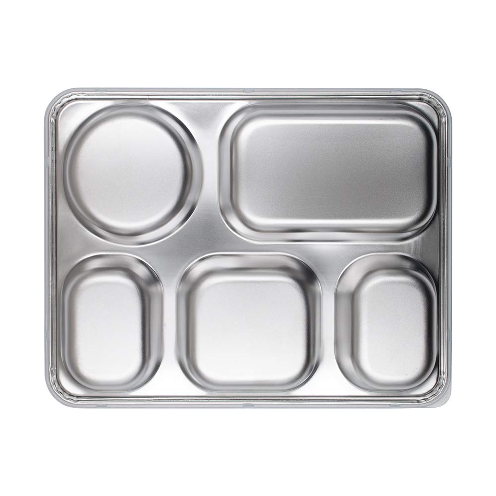 Aspire Stainless Steel Bento Box - 5-Section Divided Lunch Container with Lid | Eco-Friendly Meal Prep for Office, School & Picnics