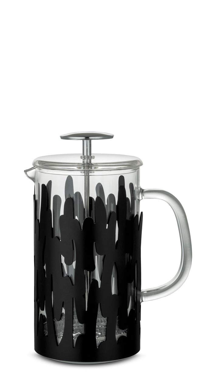 Alessi Barkoffee BM12/8 B - 18/10 Stainless Steel Filter Pressure Coffee Maker with Epoxy Resin, Black - Perfect for Home Brewing and Espresso Lovers