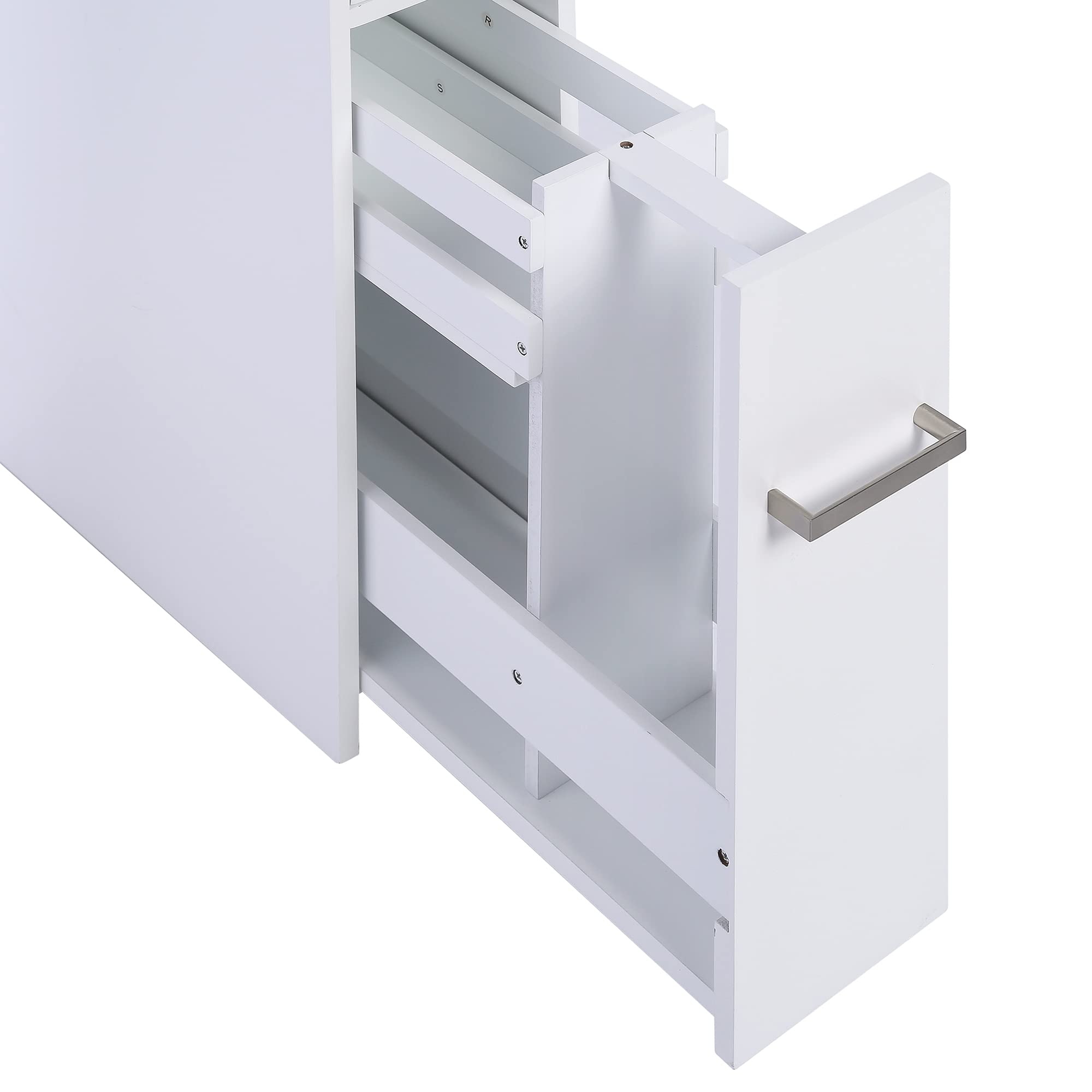 Slim Bathroom Storage Cabinet with Drawer - White for Toilet Paper & Essentials