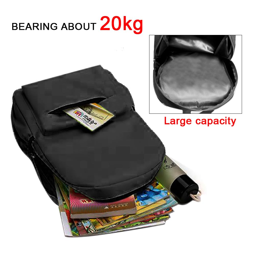 Stylish Waterproof Backpack for Women & Men - Lightweight Laptop Backpack for College, High School, Travel & Daily Use - Durable Unisex Bookbag for Work, Commuting & Outdoor Activities - Black