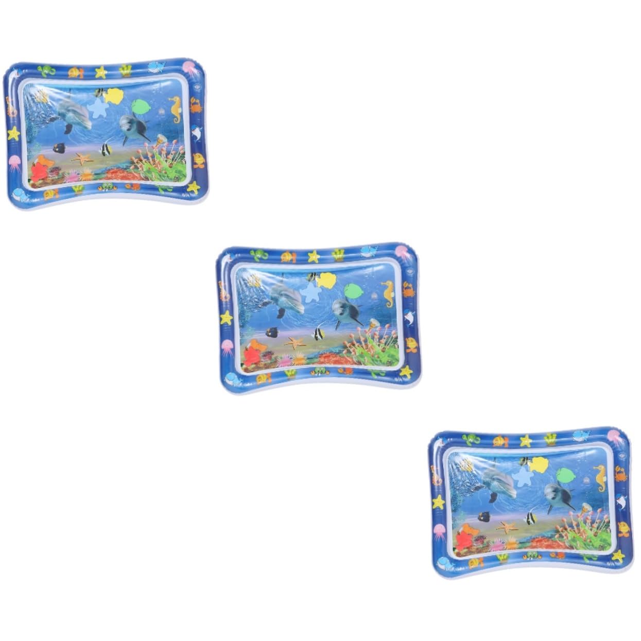 **Toyvian 3-Piece Water Cushion Play Mat for Babies - Non-Toxic Blue Plastic Sensory Play Mat for Toddlers - Perfect for Indoor & Outdoor Water Play, Tummy Time, and Sensory Development**