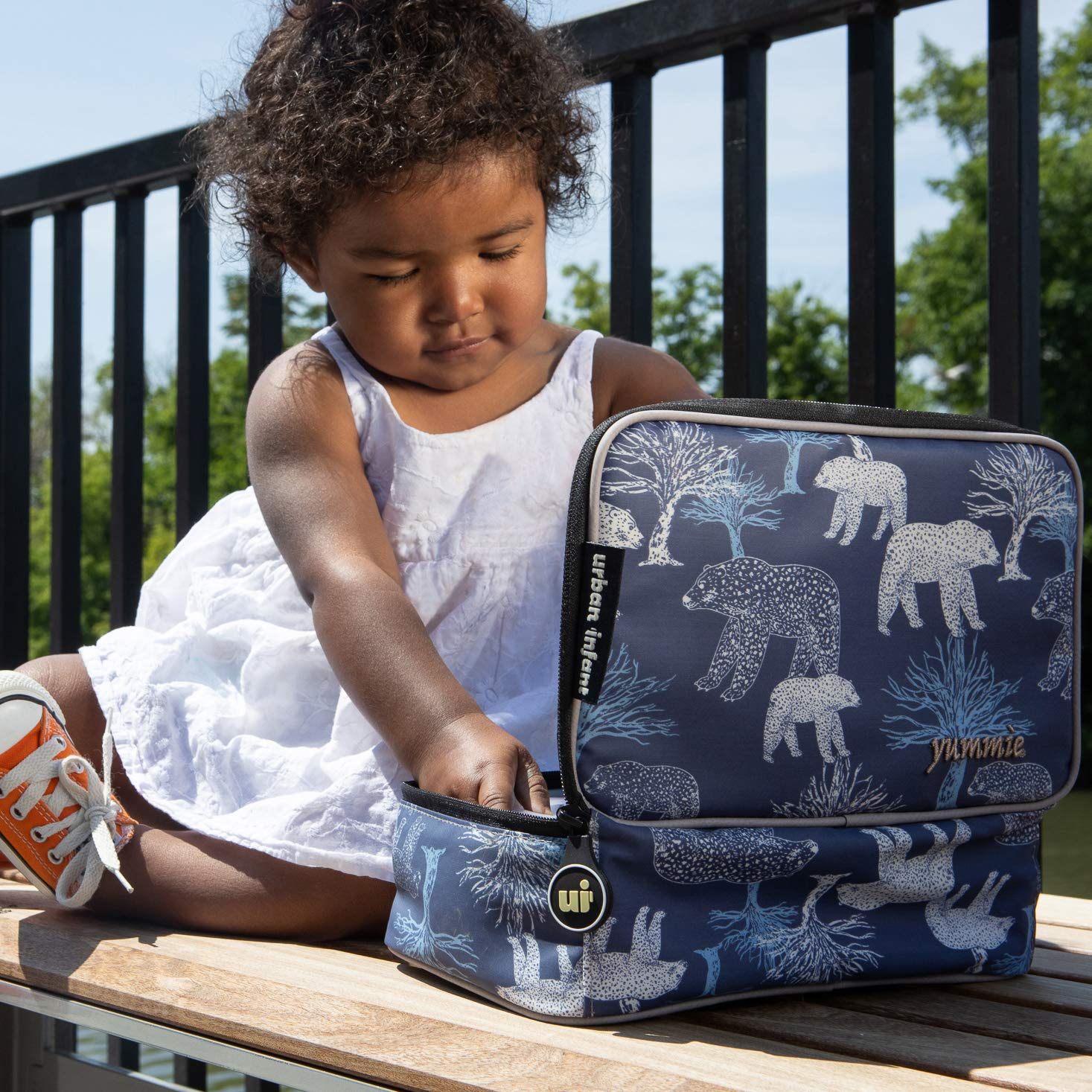 Urban Infant Yummie Insulated Kids Lunch Box Bag for Toddler Boys & Girls - Bento Box Friendly, Allergy Alert Cards Included - Perfect for Daycare, Preschool & Travel Snacks - Superhero Design for School, Picnics & Outdoor Activities