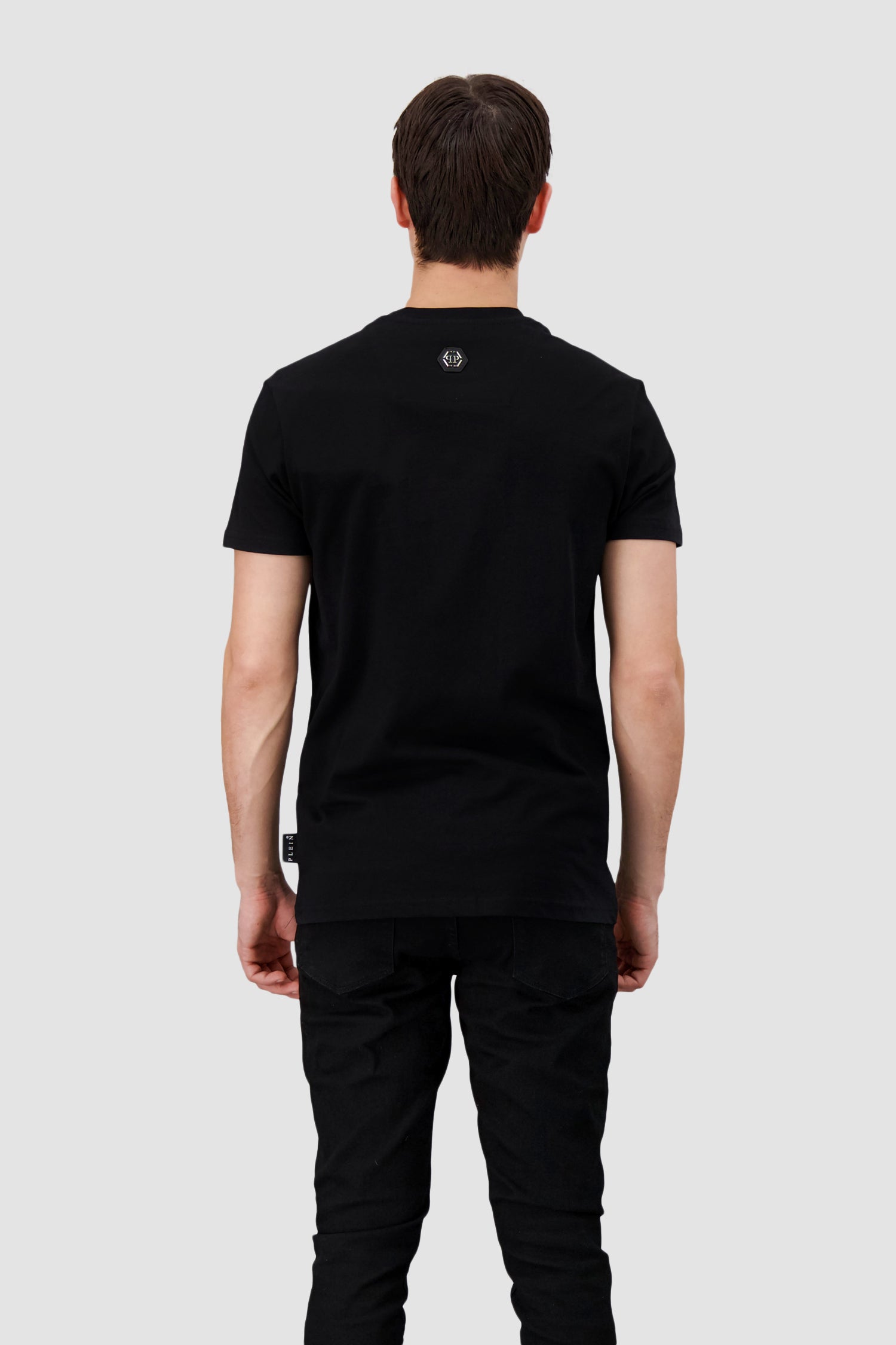 Philipp Plein Black & Neon Round Neck Short Sleeve Skull Strass T-Shirt for Men - Edgy Streetwear & Night Out Fashion