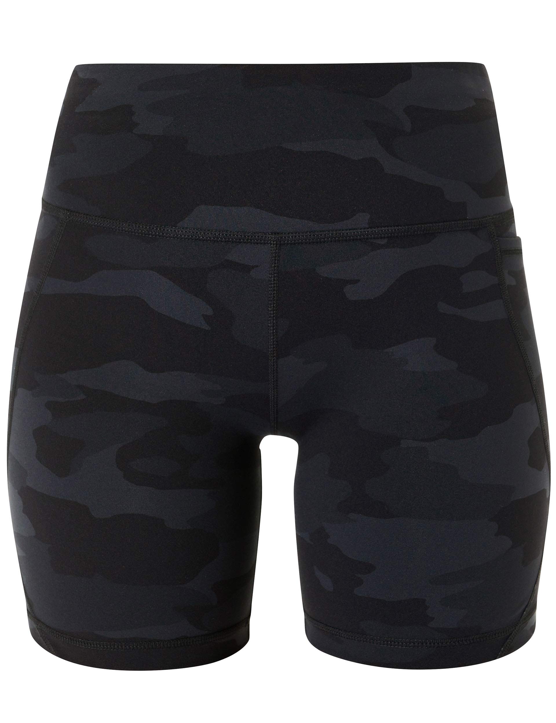 Power 6 Cycling Shorts for Men & Women - Ultra Black Camo Print, Breathable & Quick-Dry Bike Shorts for Road Cycling, Mountain Biking & Indoor Training
