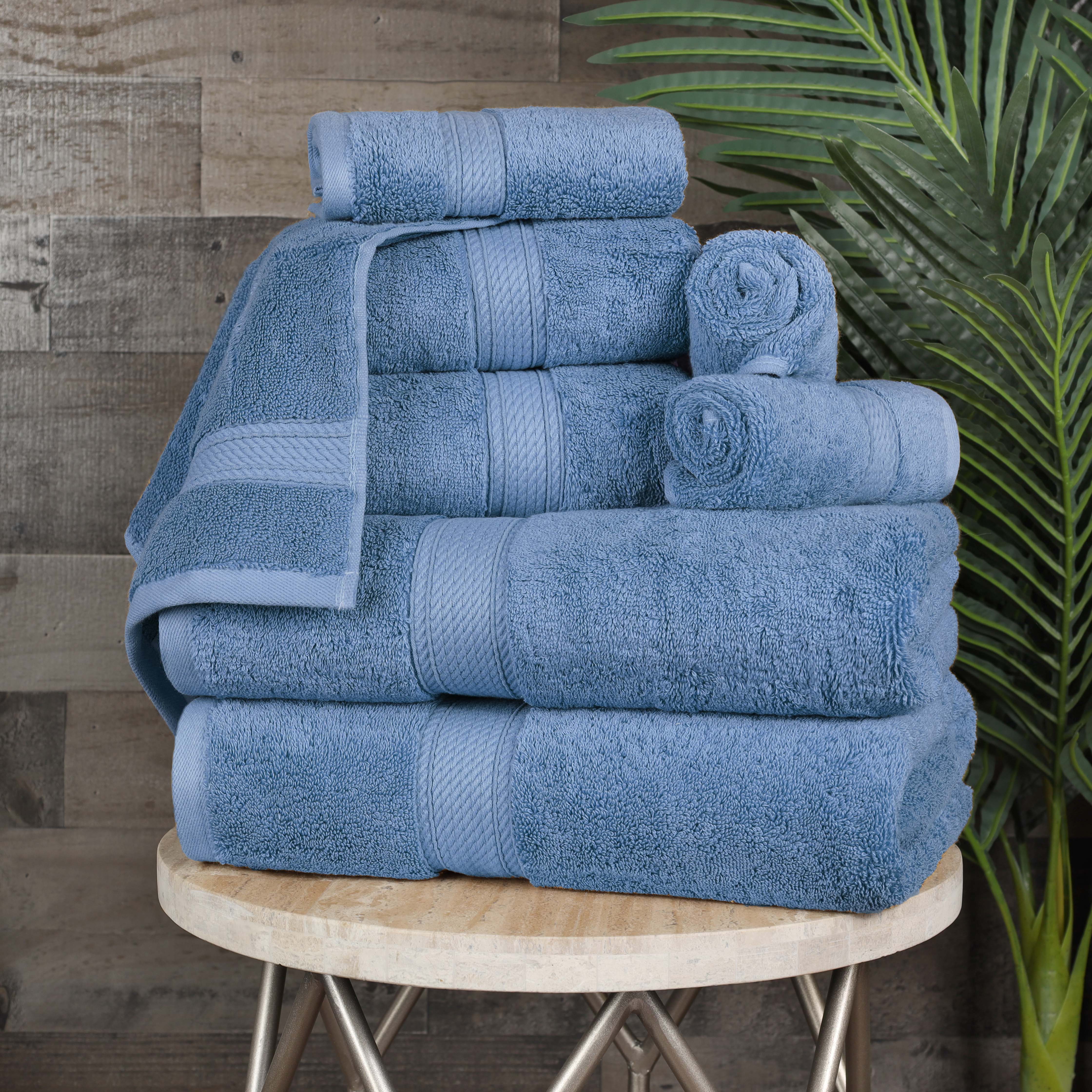 Premium 8-Piece Egyptian Cotton Towel Set - Ultra Soft, Heavyweight & Plush for Bath, Spa & Luxury Home Decor